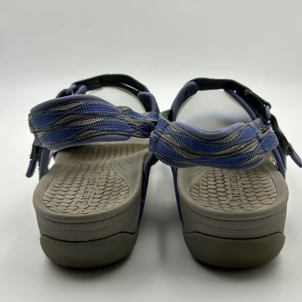 Baretraps‎ Sport Sandals Women 10 Blue Tan Strappy Rebound Comfort Gorpcore
