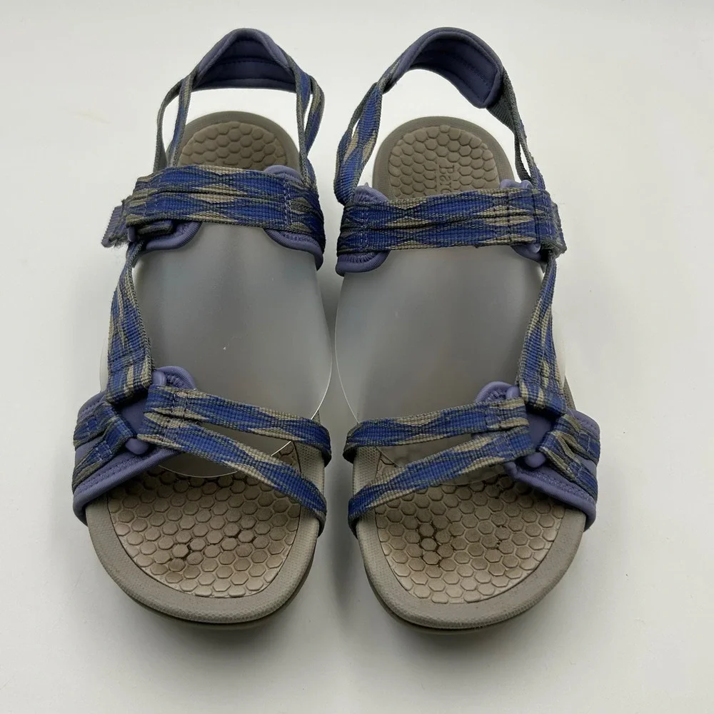 Baretraps‎ Sport Sandals Women 10 Blue Tan Strappy Rebound Comfort Gorpcore
