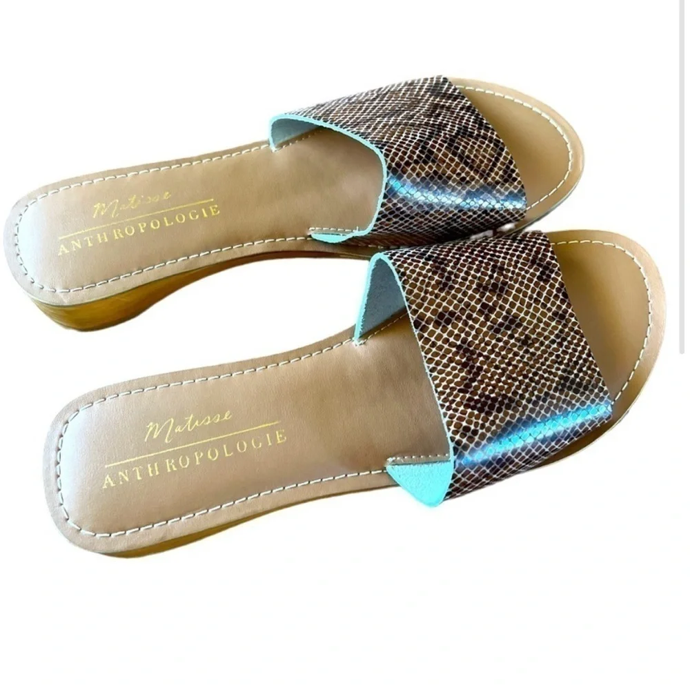 Anthropologie Matisse Faux Snakeskin Havana Sandals