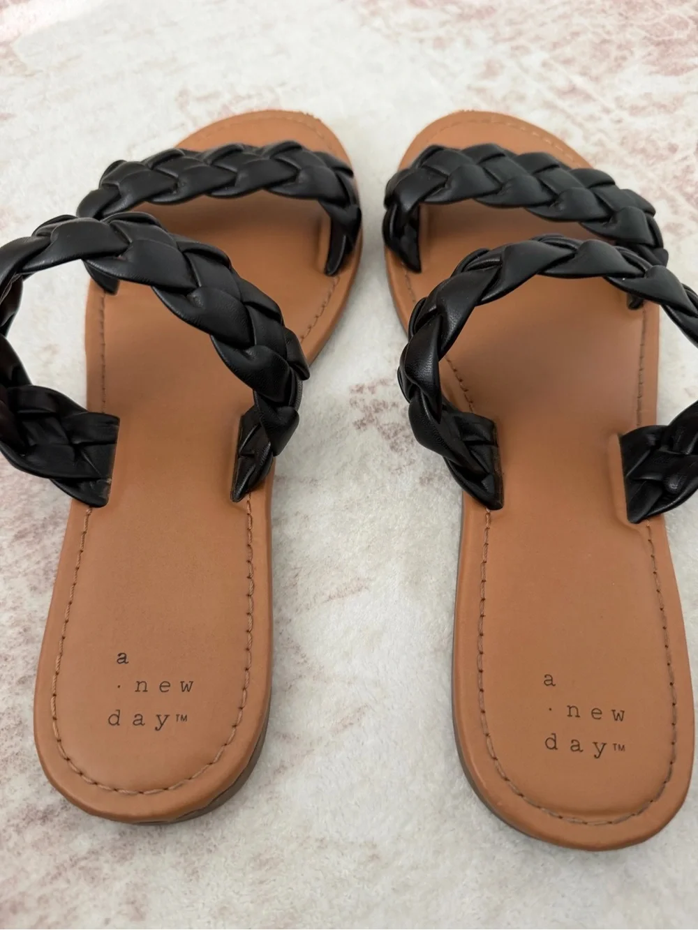 A New Day Lucy Braided Slide Sandals Black Women’s 8