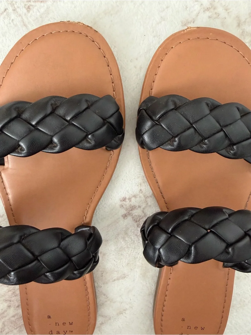 A New Day Lucy Braided Slide Sandals Black Women’s 8