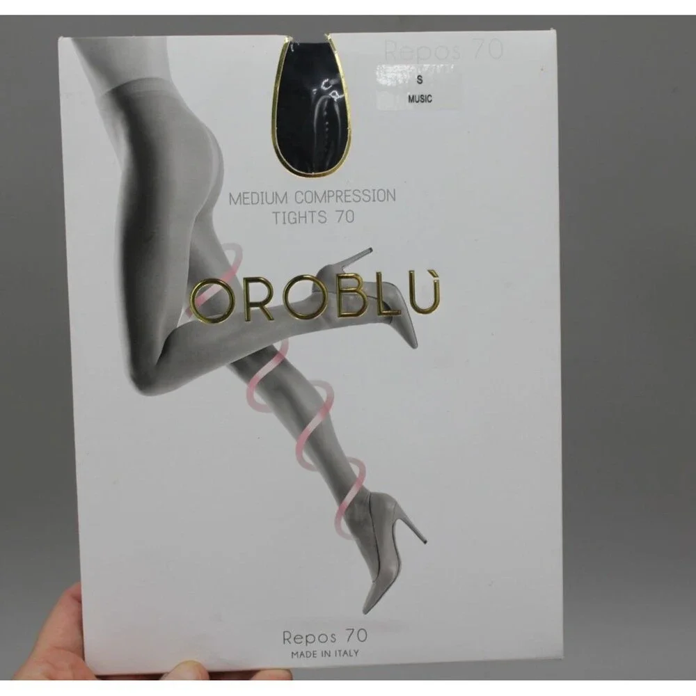 Oroblu Repos Medium Compression Tights 70 Size SMALL Music  Italy NEW Pantyhose
