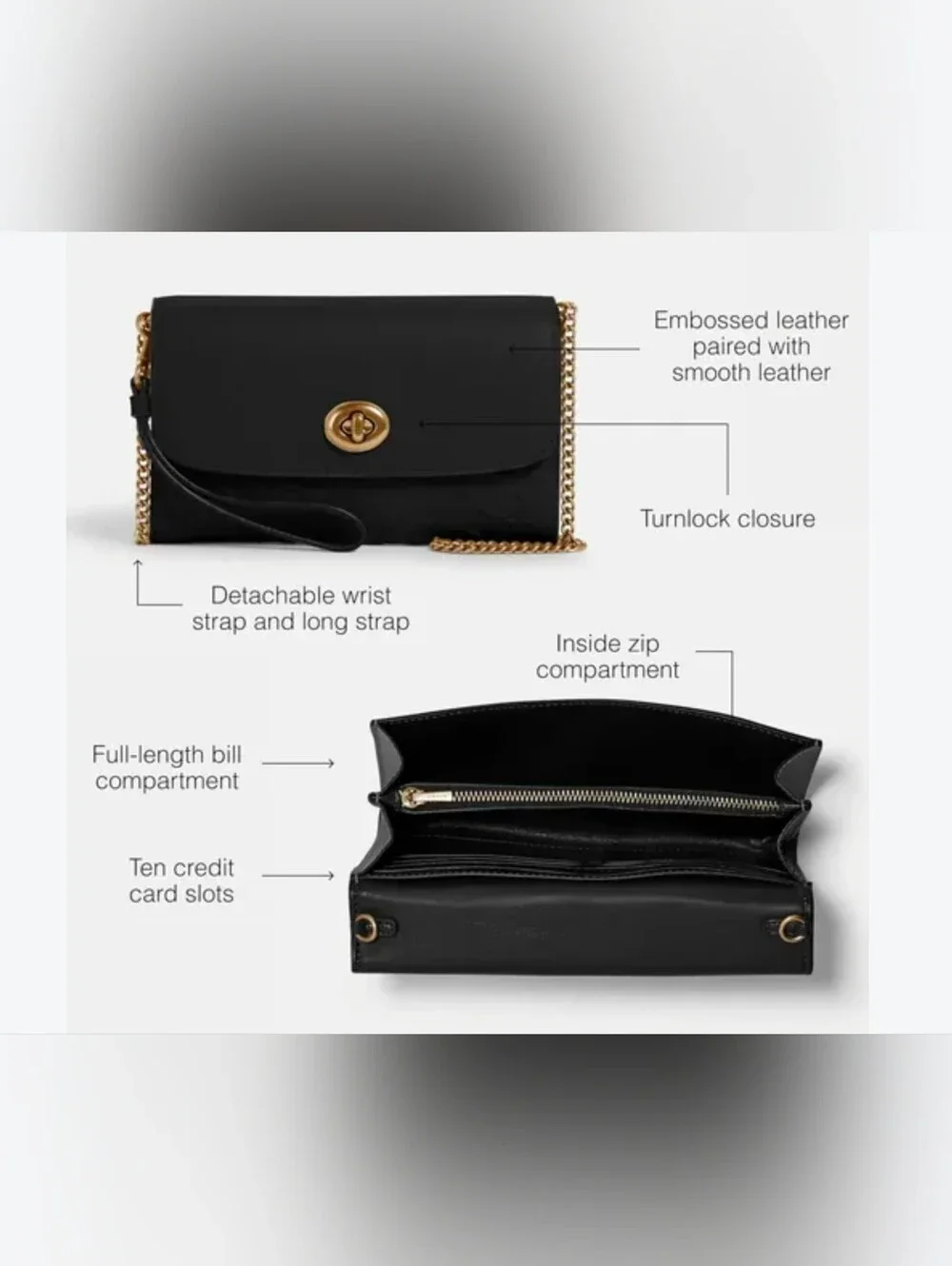 Coach sleek black