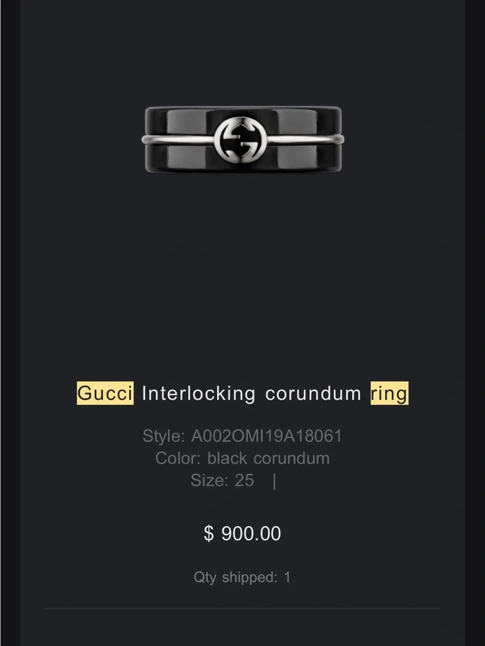Gucci polished black