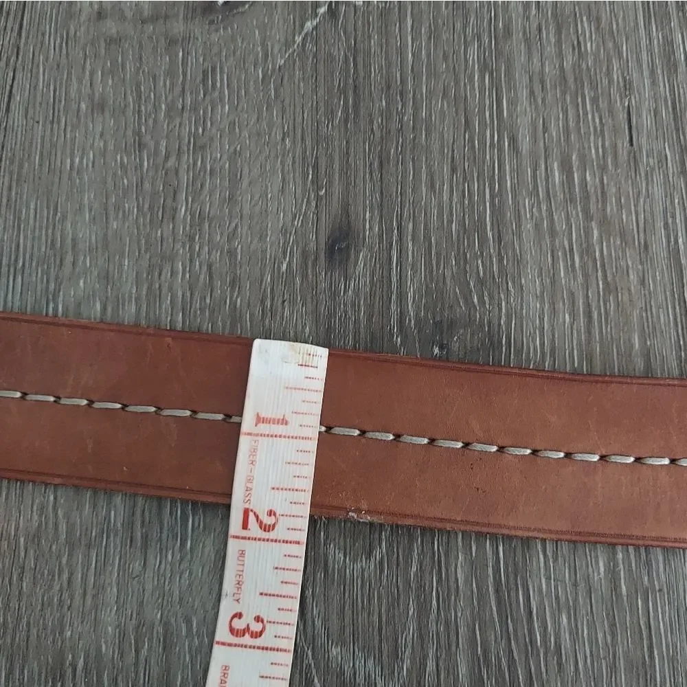 Fossil Brown Leather Stitched Belt for Men Size Large