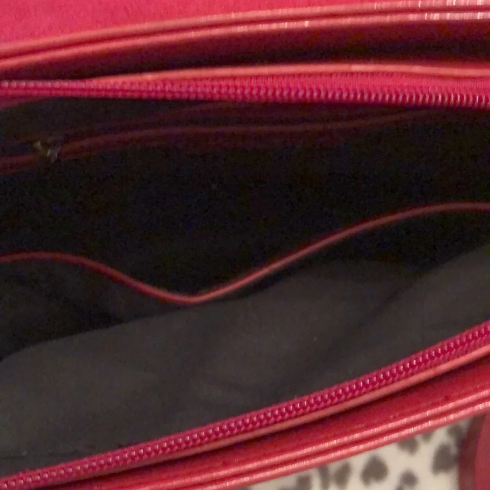 Pink Haley Red Faux Leather Satchel Bag Purse Crossbody Black Heart