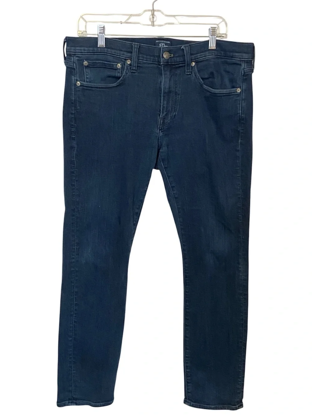 J.Crew Men’s Dark Wash Stretch Jeans 35X29 Slim Straight Blue‎ Denim