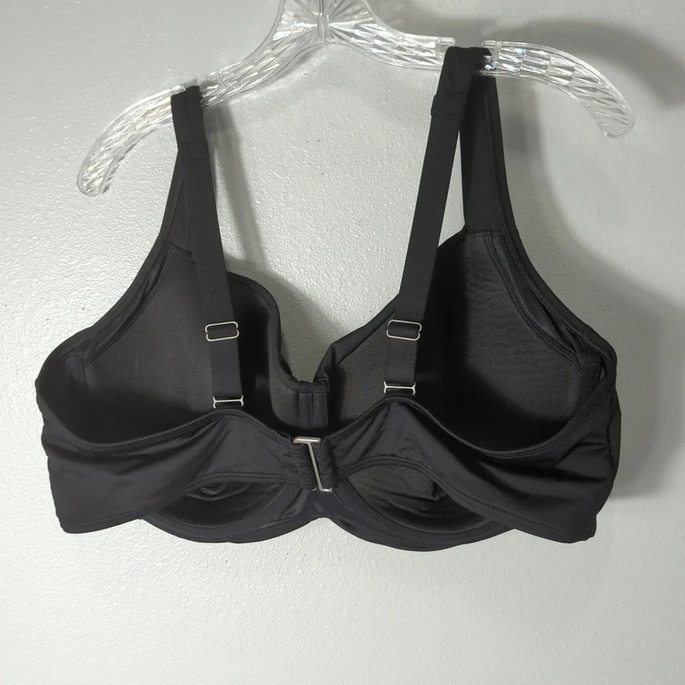 Lands'‎ End Women's 22 DD-Cup Chlorine Resistant Black Underwire Bikini Top 266