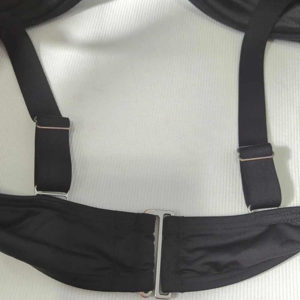 Lands'‎ End Women's 22 DD-Cup Chlorine Resistant Black Underwire Bikini Top 266