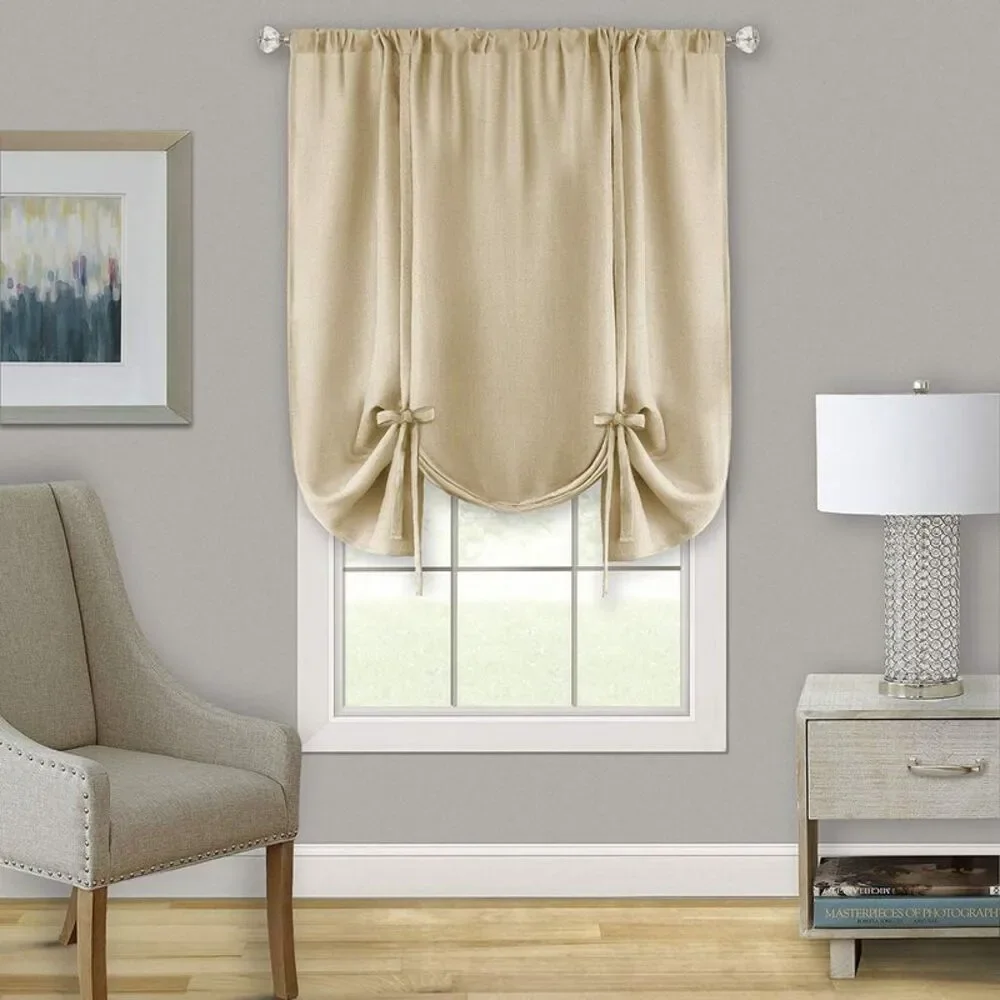 Woven Trends Two-Tone Window Curtain Shade Drapes, Room Darkening Shade with