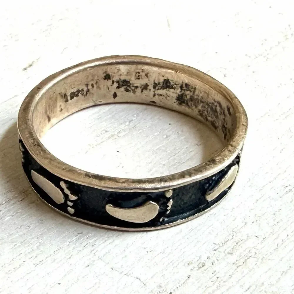 Vintage 925 Sterling Footprint Ring vintage 925