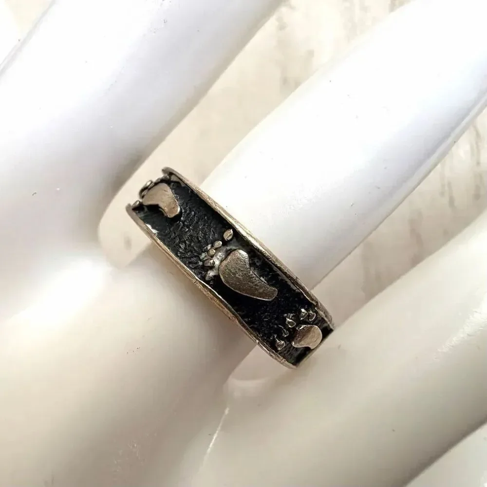 Vintage 925 Sterling Footprint Ring vintage 925