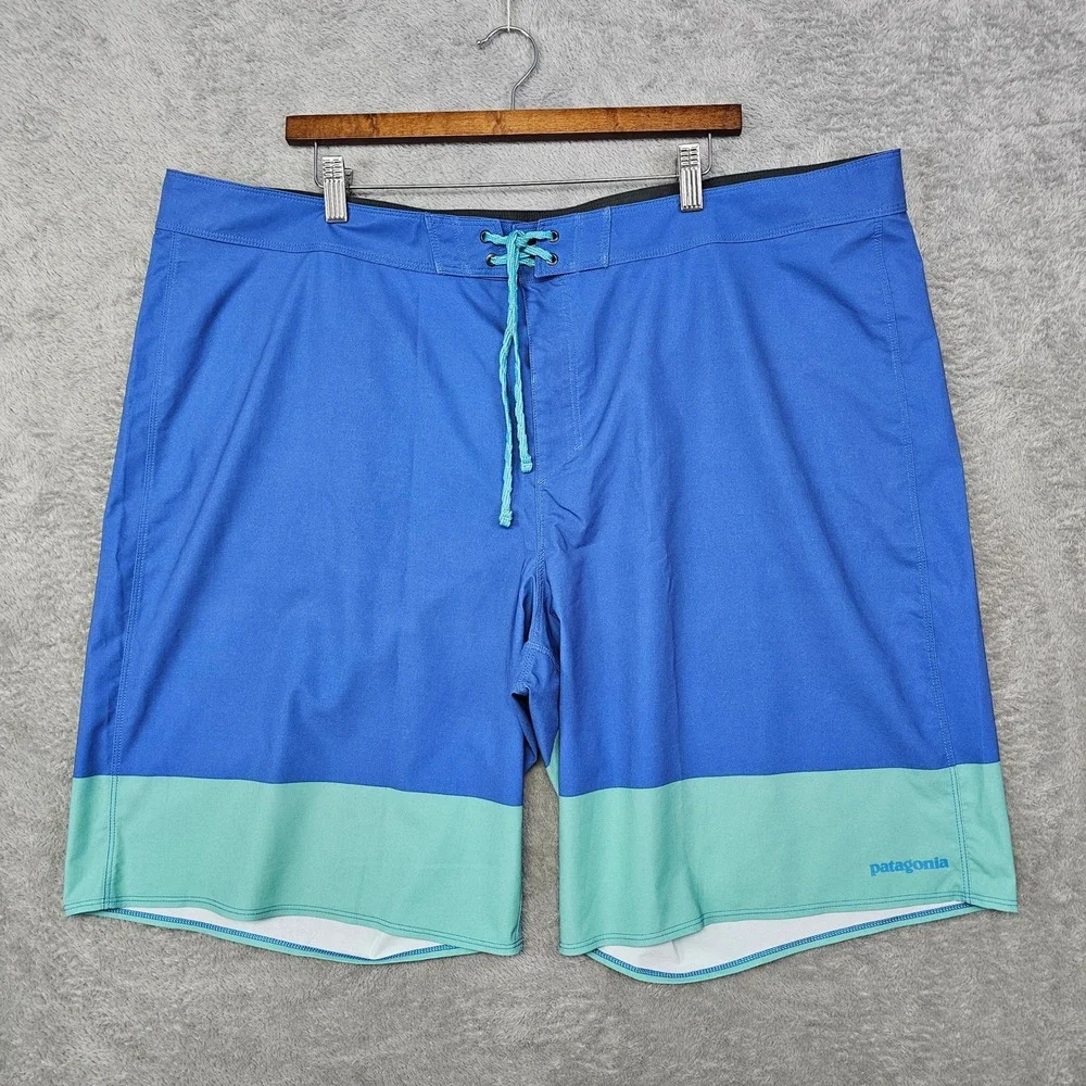 Patagonia Hydro Series Boardshorts Mens 44 Blue Teal Colorblock Surf Swim Trunks