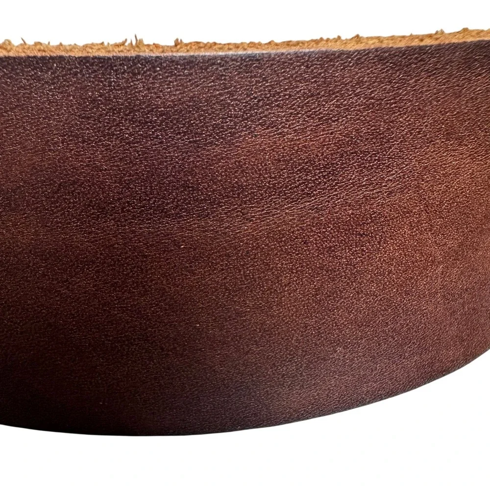 J.Jill Belt Statement Medium Brown Leather Ring Buckle Casual Chic Minimalist