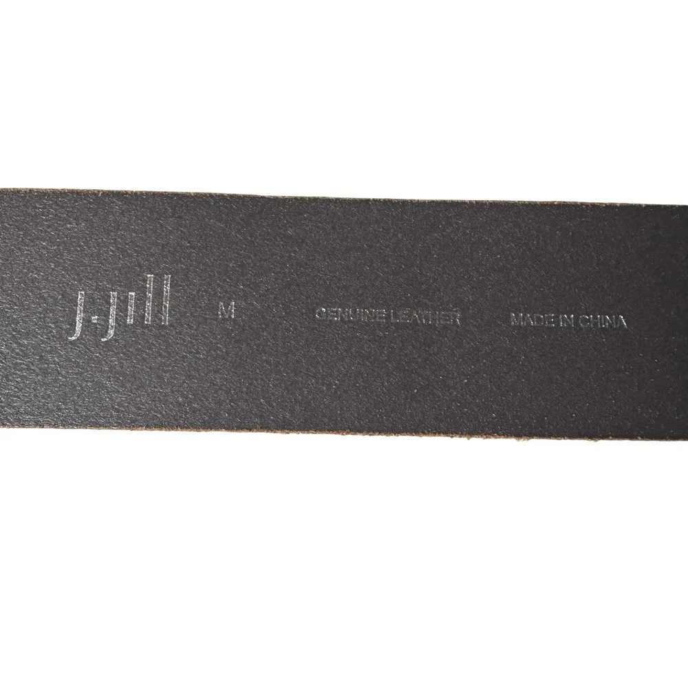 J.Jill Belt Statement Medium Brown Leather Ring Buckle Casual Chic Minimalist