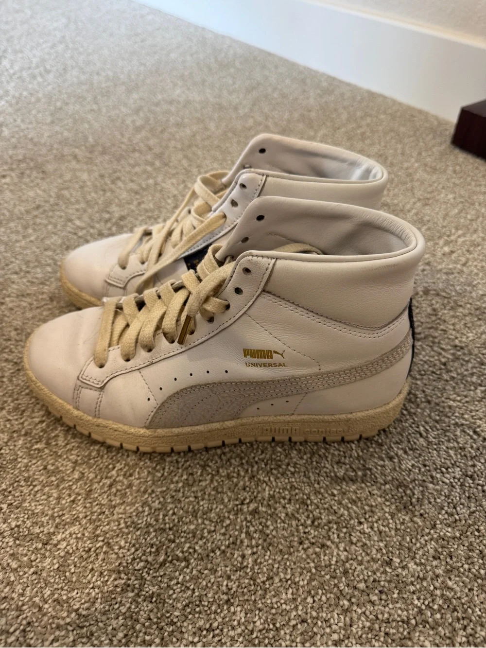 Puma Women’s High-Top Sneakers in Cream and Beige