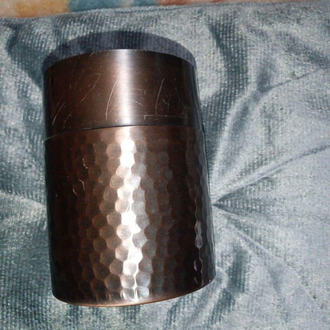 Copper Hammered Texture Tea Caddy