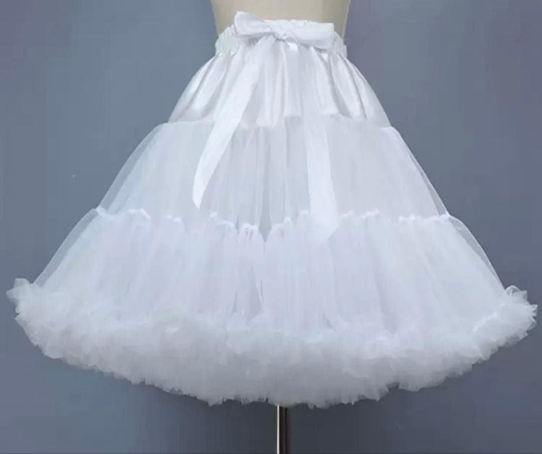 Volume Pannier, White, Adjustable Waist, Fluffy Tulle, Ruffles