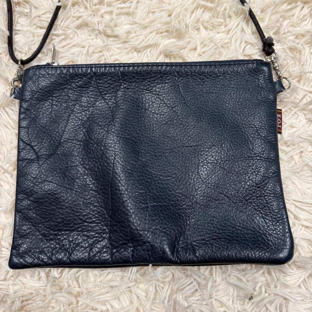 Rare MR.OLIVE Waterproof Leather Sacoche Bag Navy
