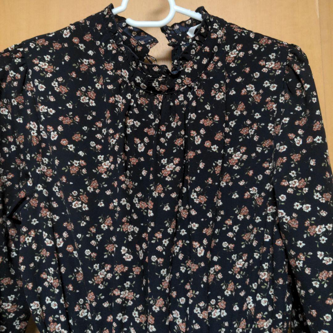 Floral Print Long Dress, Navy