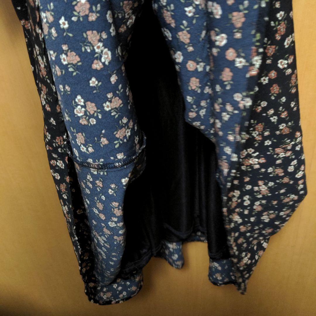 Floral Print Long Dress, Navy