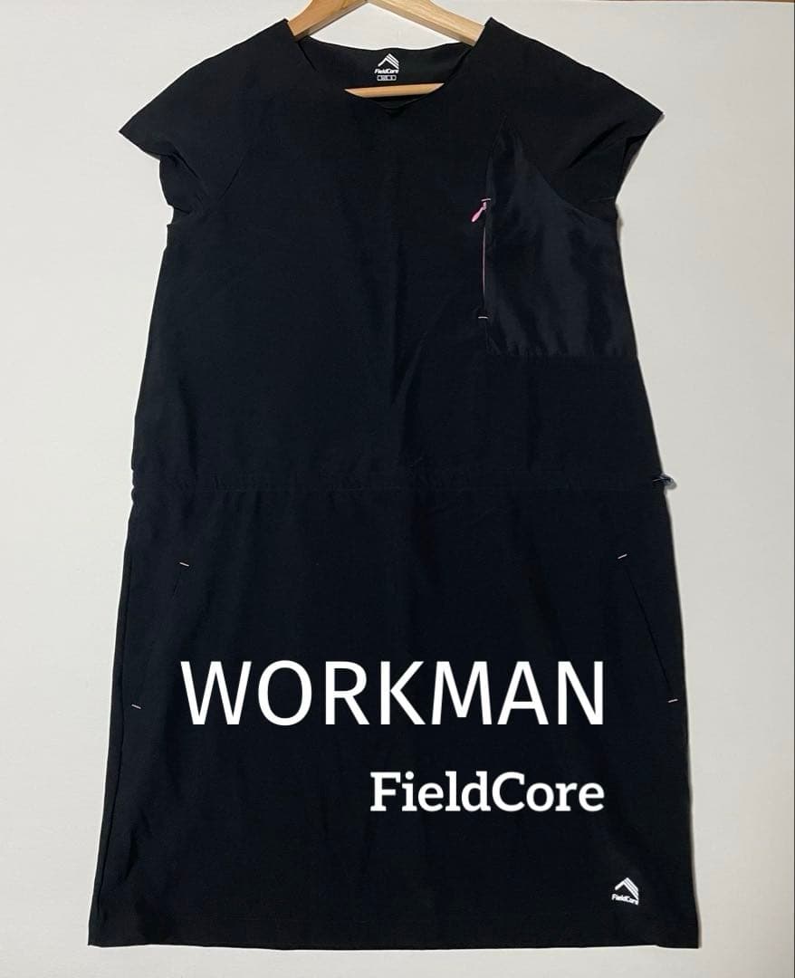 Workman Field Core Black Short Sleeve One-Piece Dress S Water Repellent Stretch