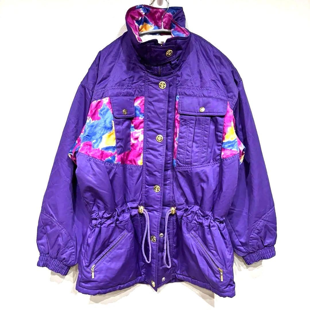 Rare 90s VINOROSSO Wear Padded Purple Tie-Dye Pattern Bubble