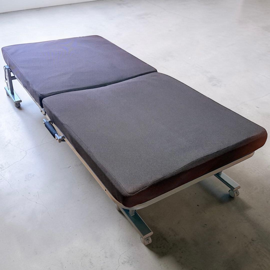 Folding Bed, Single Size, With Casters, Flat Type (No Assembly Required)