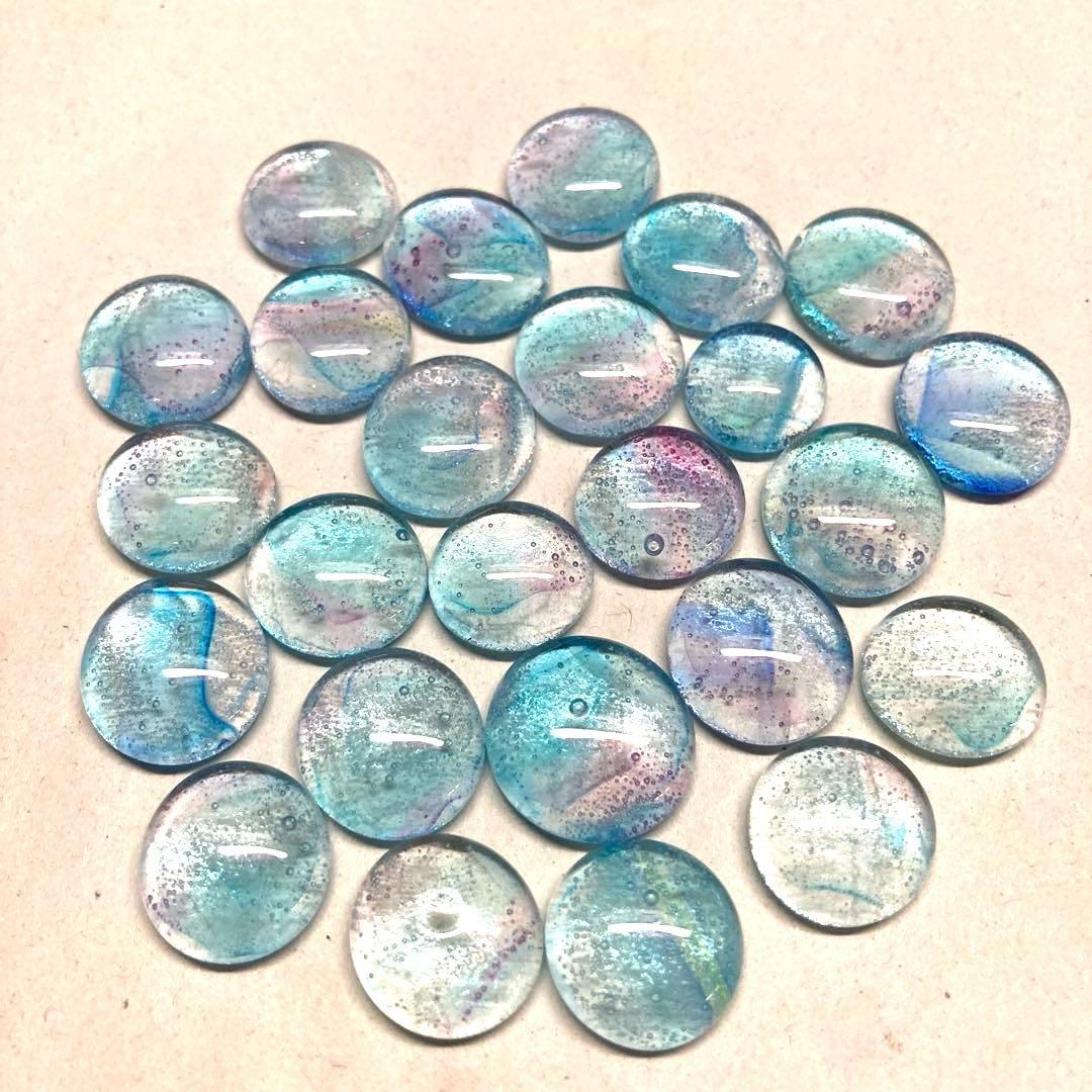 Ryukyu Glass Nuggets (25 pieces) [Light Blue with Bubbles]
