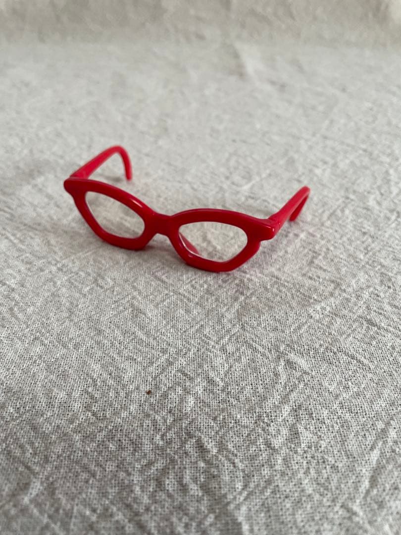 Neo Blythe Red Cat-Eye Plastic Glasses
