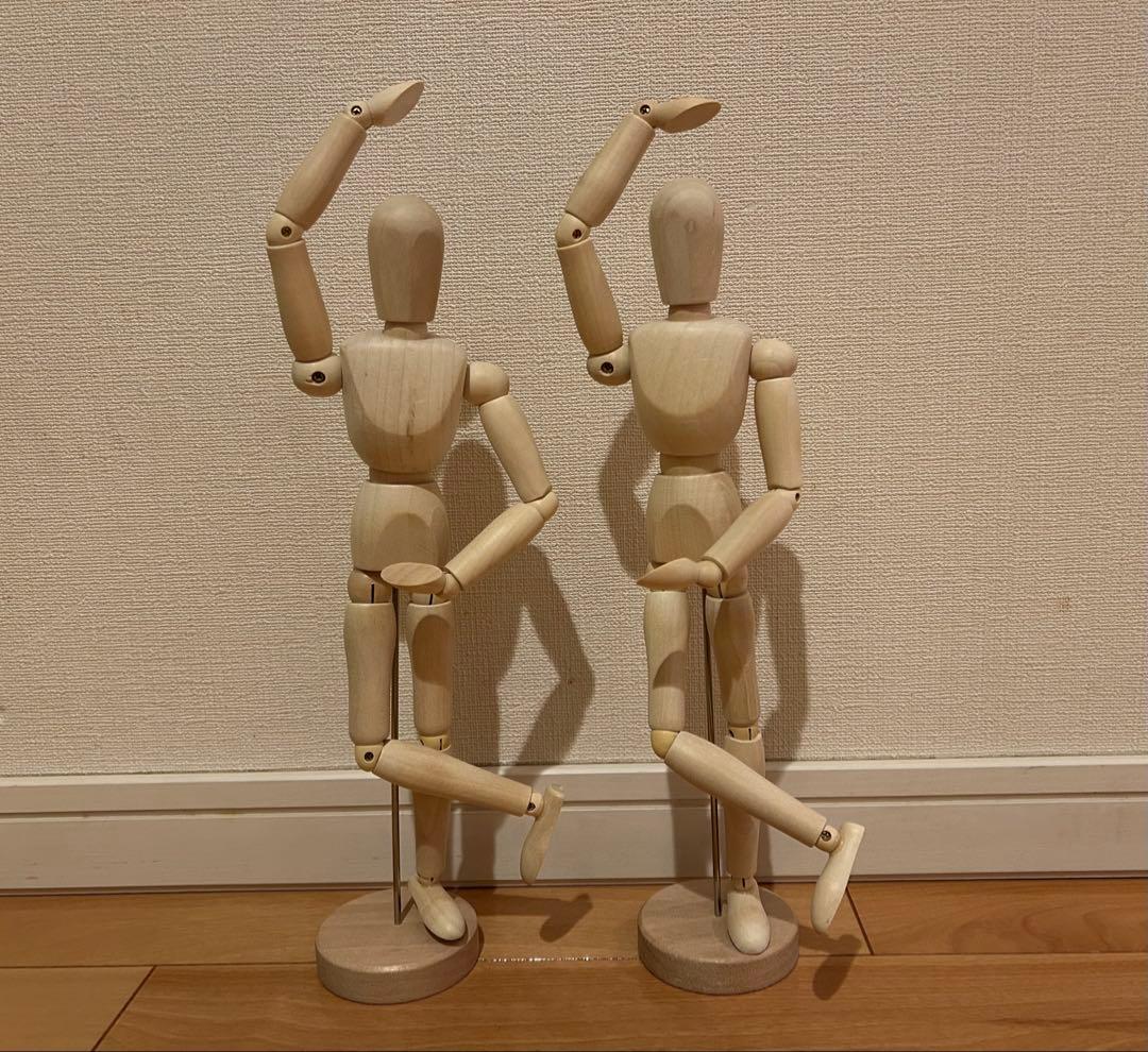 Wooden Drawing Mannequin, Approximately 32cm Tall, Set of 2, Display Mannequin
