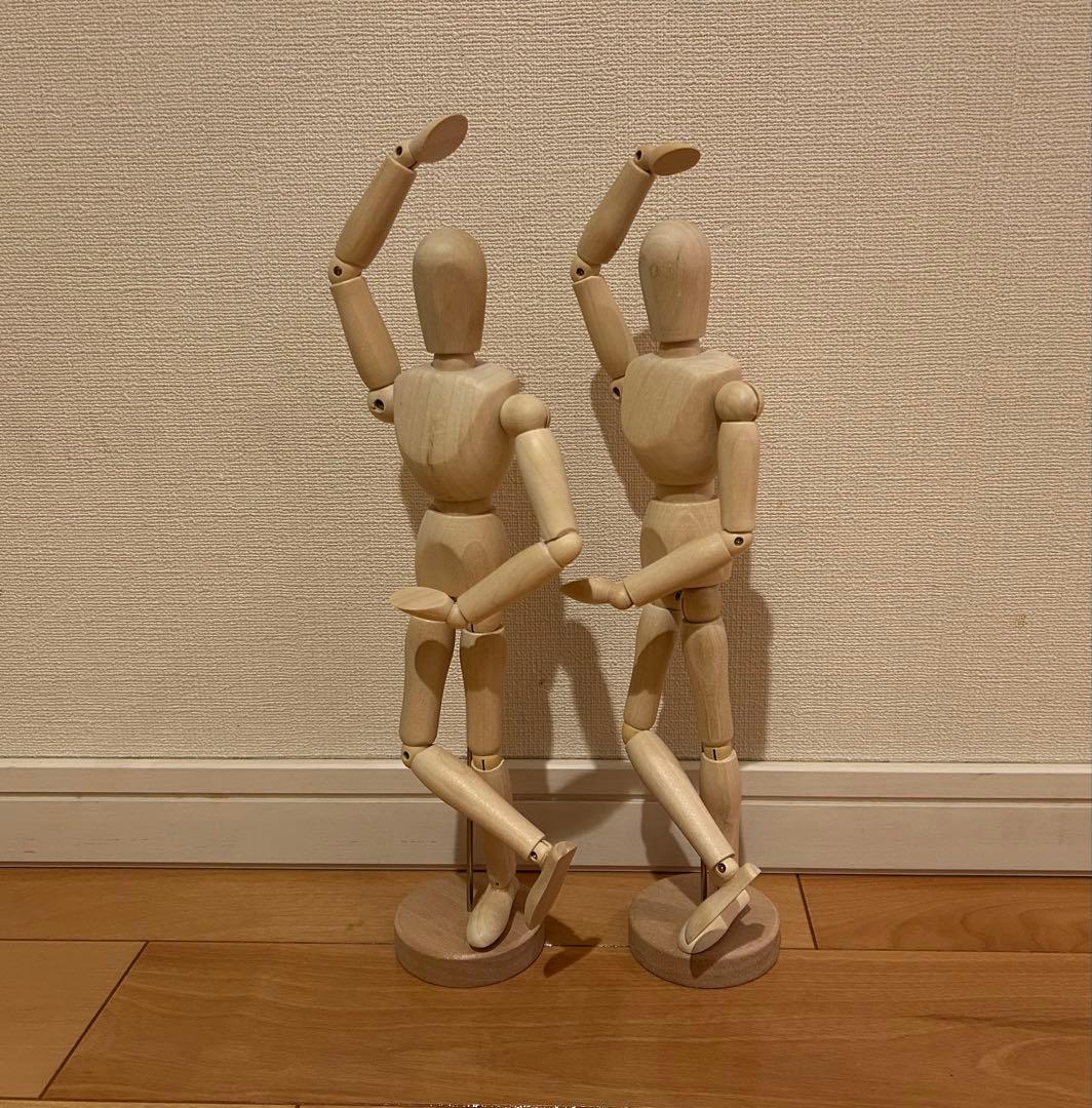 Wooden Drawing Mannequin, Approximately 32cm Tall, Set of 2, Display Mannequin