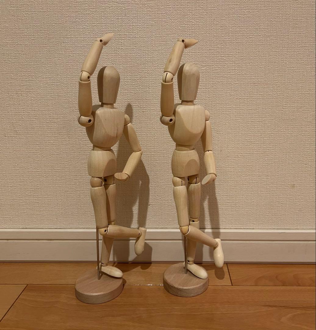 Wooden Drawing Mannequin, Approximately 32cm Tall, Set of 2, Display Mannequin