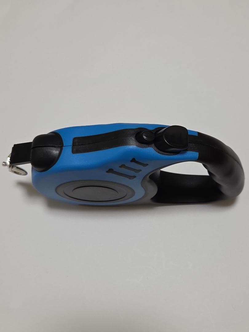 Dog Leash, Retractable, 5m, Blue, for Small to Medium Dogs, One-Touch Automatic Retraction