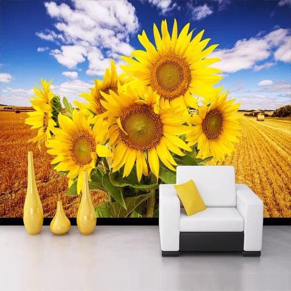 New! Tapestry E96 with Hardware - Sunflower, Flower Field, Dynamic Scenery, Landscape, Photo