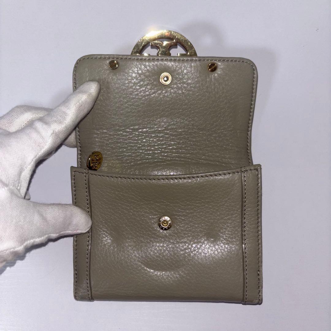 0039 TORY BURCH Amanda Gold TT Logo Folding Wallet