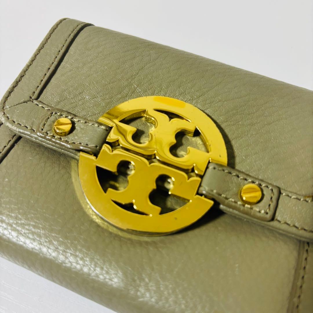0039 TORY BURCH Amanda Gold TT Logo Folding Wallet