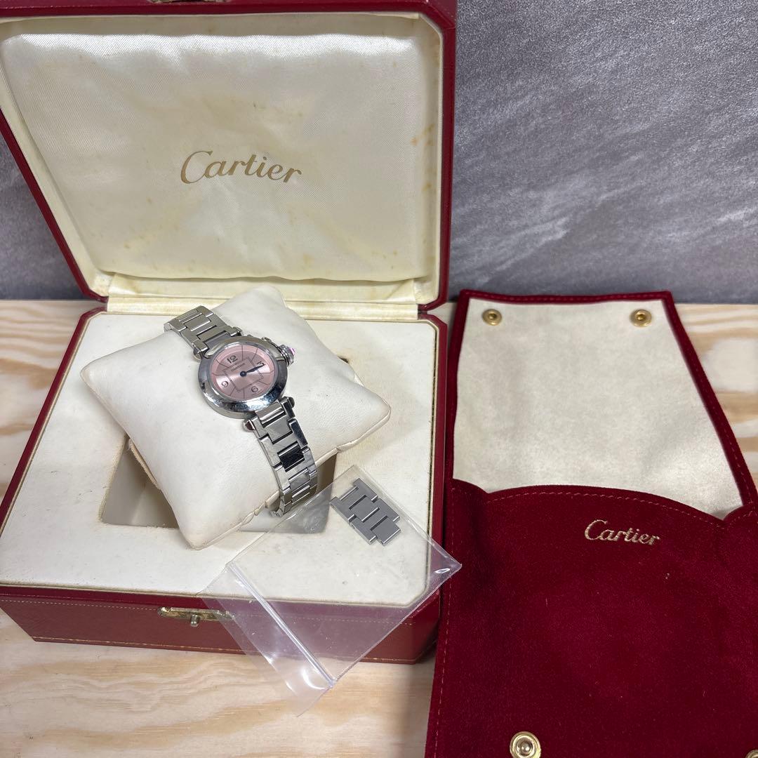 Cartier Pasha 2973 SS Quartz Pink Dial, Extra Links 2, Working